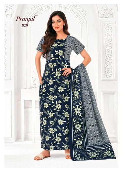 Pratishtha Vol 8 With Dupatta Pranjul Cotton Night Gowns Wholesale Price