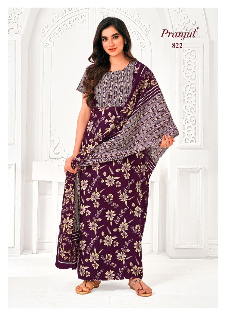 Pratishtha Vol 8 With Dupatta Pranjul Cotton Night Gowns Wholesale Price