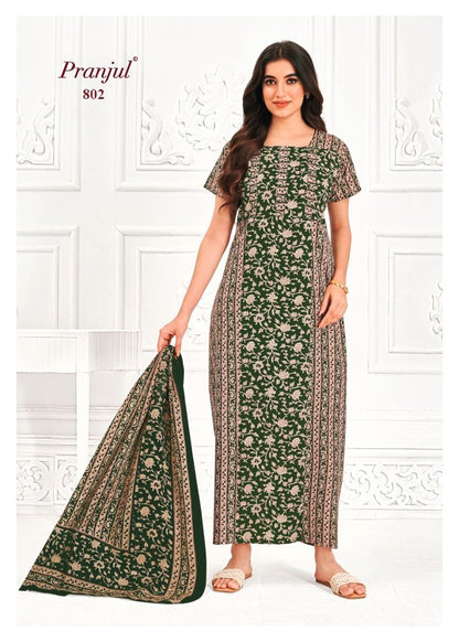 Pratishtha Vol 8 With Dupatta Pranjul Cotton Night Gowns Wholesale Price