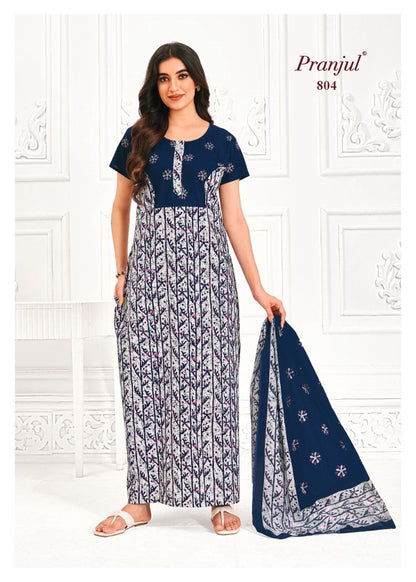 Pratishtha Vol 8 With Dupatta Pranjul Cotton Night Gowns Wholesale Price