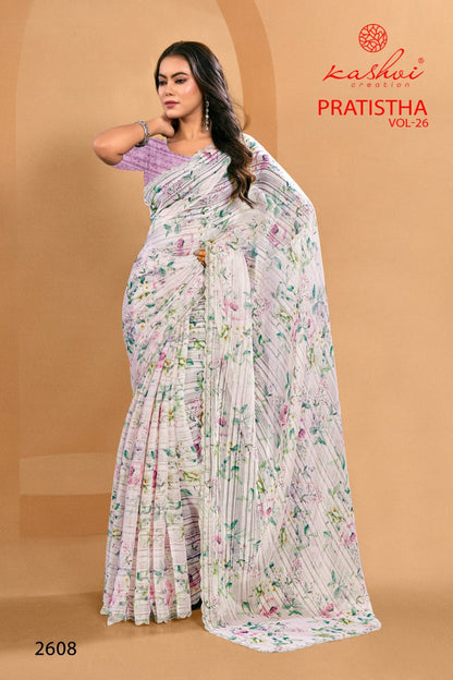 Pratistha Vol 26 Kashvi Creation Brasso Sarees Wholesaler Gujarat