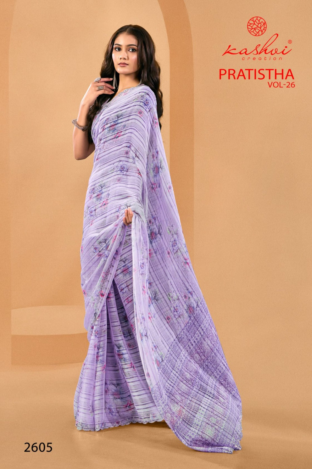 Pratistha Vol 26 Kashvi Creation Brasso Sarees Wholesaler Gujarat