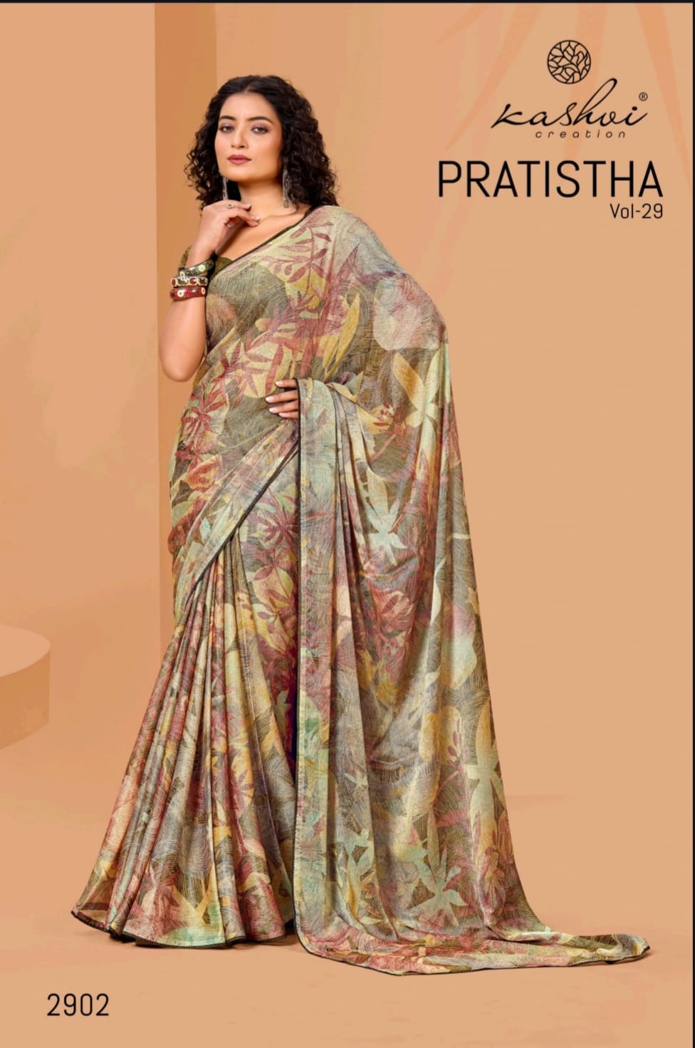 Pratistha Vol 29 Kashvi Creation Brasso Sarees Supplier Ahmedabad