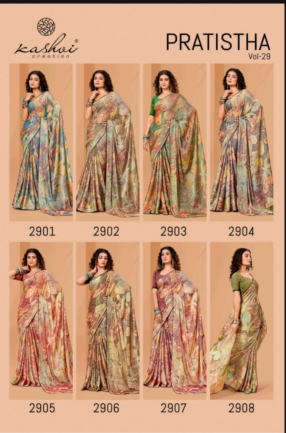 Pratistha Vol 29 Kashvi Creation Brasso Sarees Supplier Ahmedabad