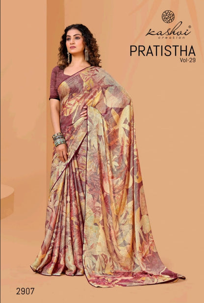 Pratistha Vol 29 Kashvi Creation Brasso Sarees Supplier Ahmedabad