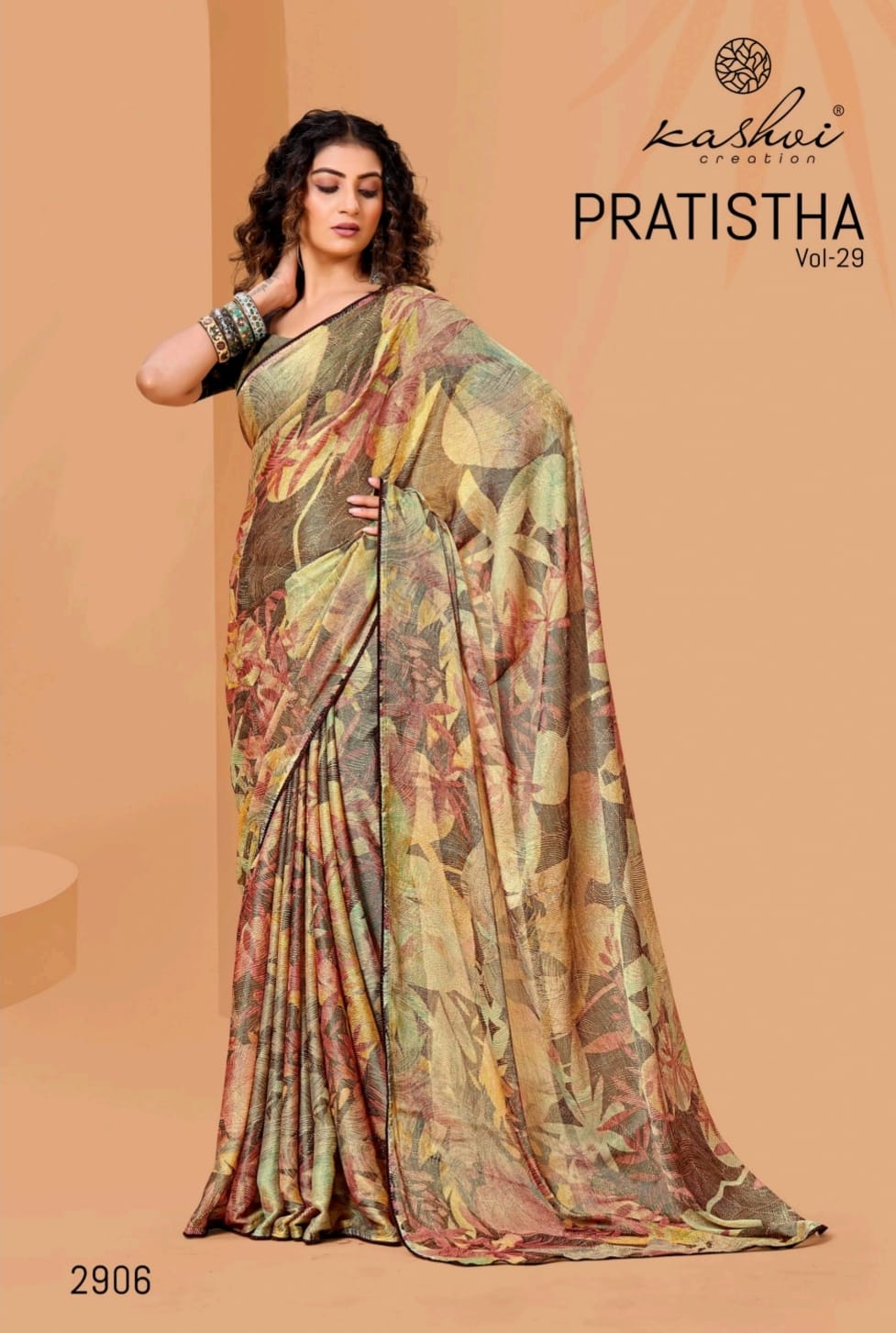 Pratistha Vol 29 Kashvi Creation Brasso Sarees Supplier Ahmedabad