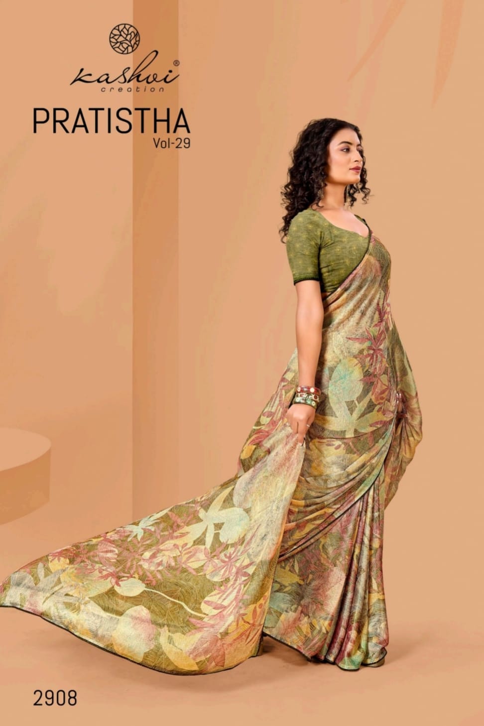 Pratistha Vol 29 Kashvi Creation Brasso Sarees Supplier Ahmedabad