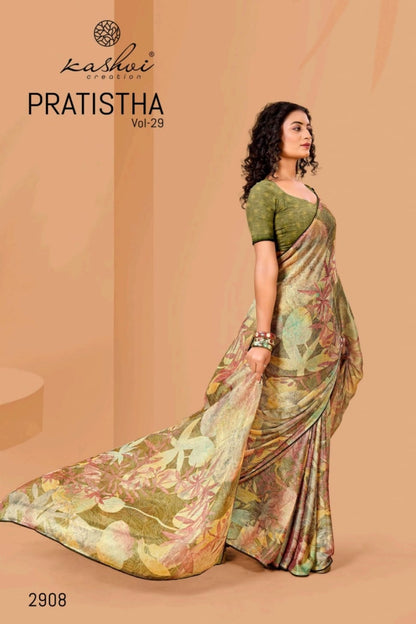 Pratistha Vol 29 Kashvi Creation Brasso Sarees Supplier Ahmedabad