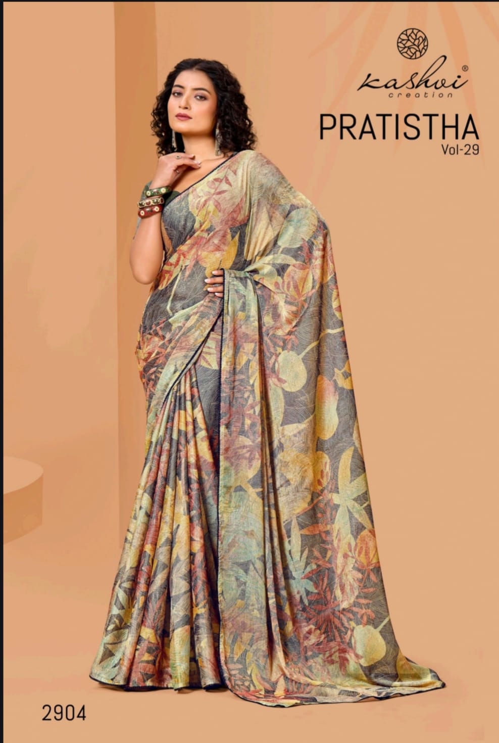 Pratistha Vol 29 Kashvi Creation Brasso Sarees Supplier Ahmedabad