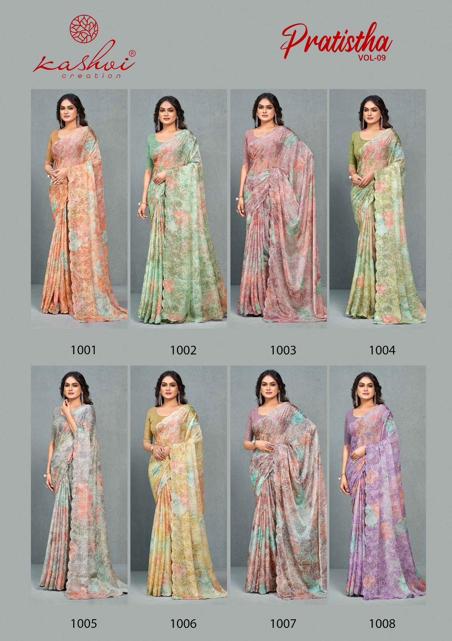Pratistha Vol 9 Kashvi Creation Brasso Sarees Supplier Gujarat