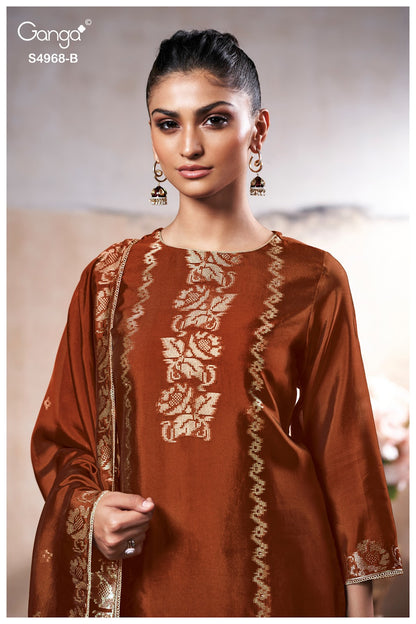 Pravika S4968 Ganga Woven Silk Plazzo Style Suits Supplier Gujarat