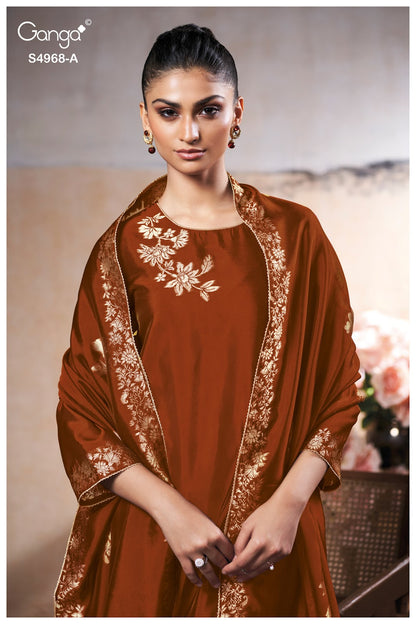 Pravika S4968 Ganga Woven Silk Plazzo Style Suits Supplier Gujarat