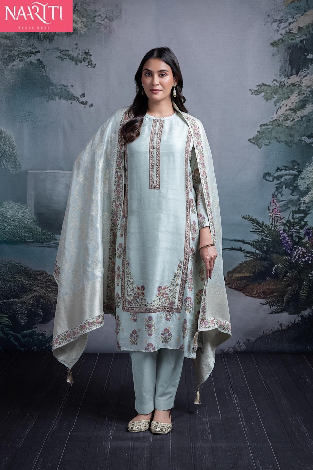 Pravim Naariti Silk Pant Style Suits Exporter India