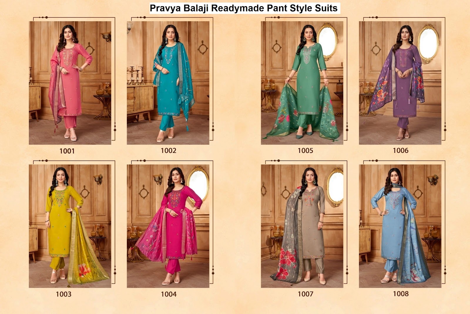 Pravya Balaji Roman Readymade Pant Style Suits Wholesaler Gujarat