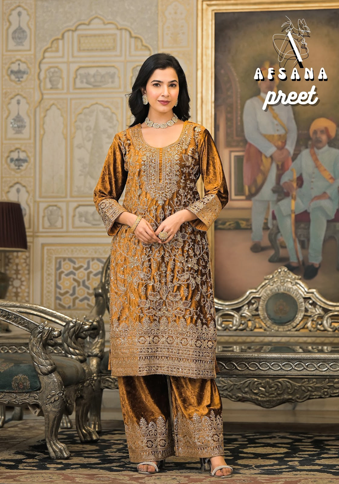 Preet Afsana Viscose Readymade Velvet Suits Manufacturer India