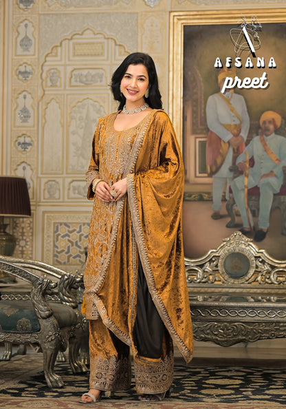 Preet Afsana Viscose Readymade Velvet Suits Manufacturer India