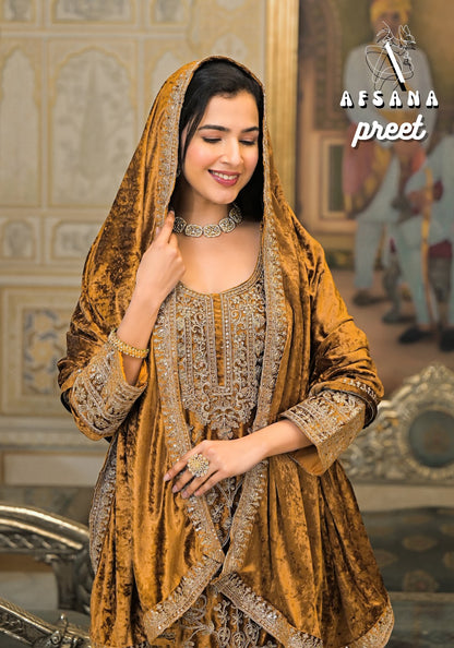Preet Afsana Viscose Readymade Velvet Suits Manufacturer India