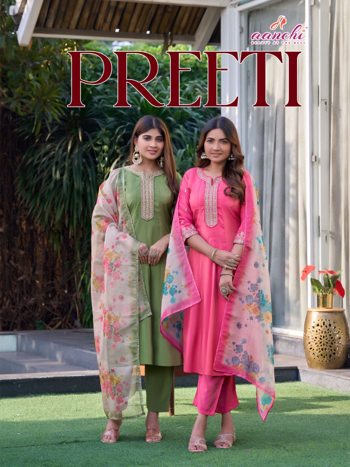 Preeti Aanchi Roman Readymade Pant Style Suits Supplier Ahmedabad