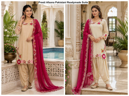 Preeti Afsana Viscose Simmer Pakistani Readymade Suits Wholesaler Ahmedabad