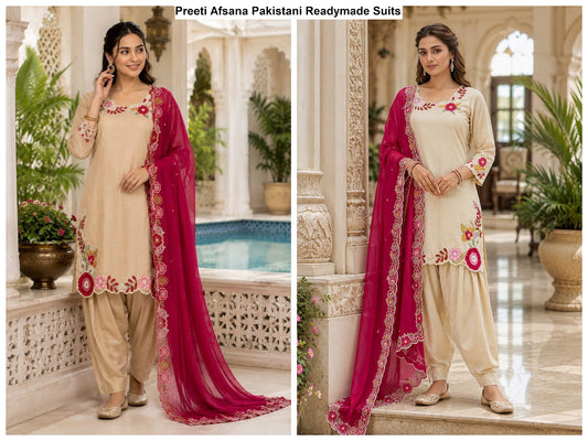 Preeti Afsana Viscose Simmer Pakistani Readymade Suits Wholesaler Ahmedabad