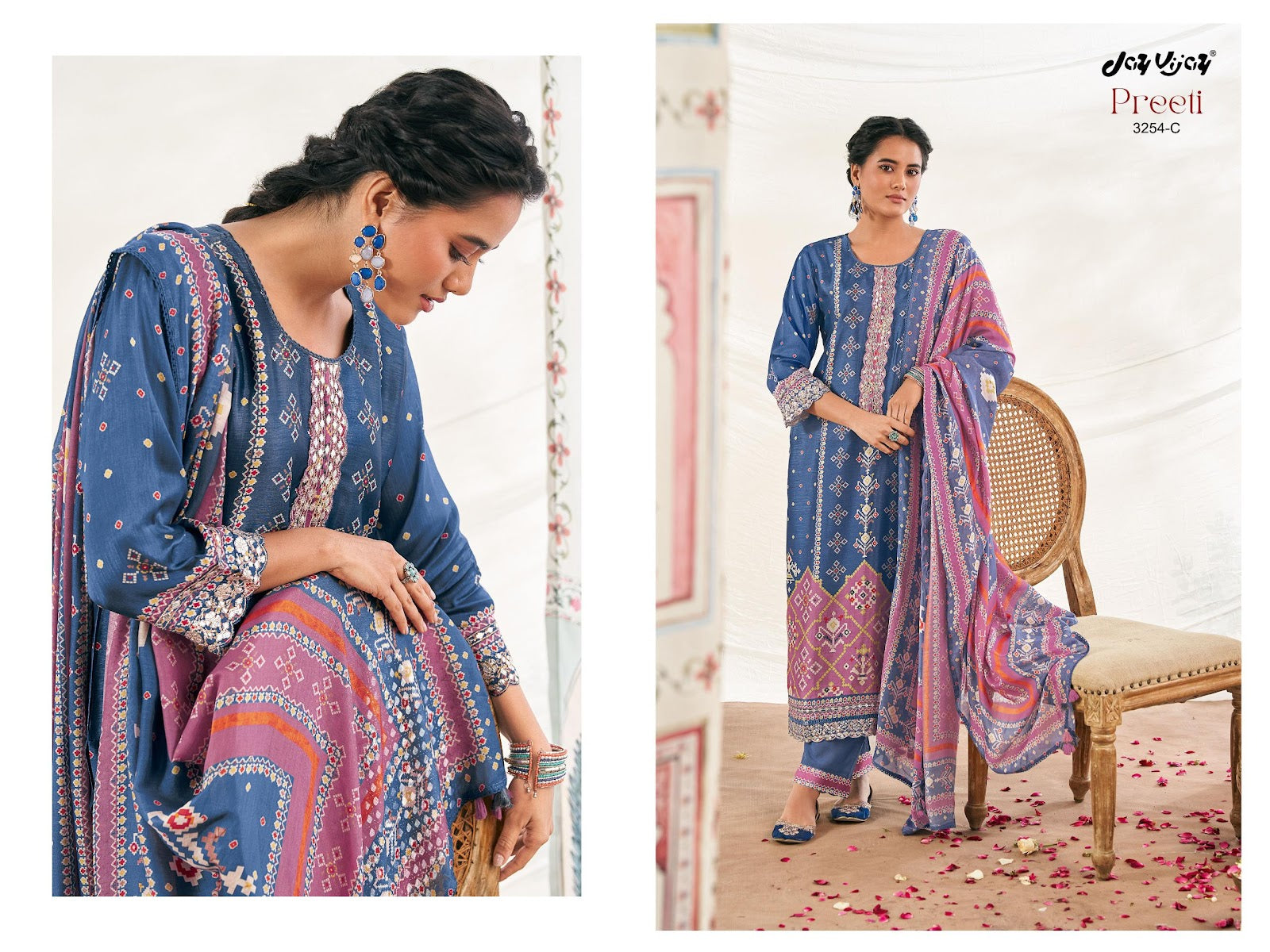 Preeti Jay Vijay Pure Bemberg Pant Style Suits Wholesale