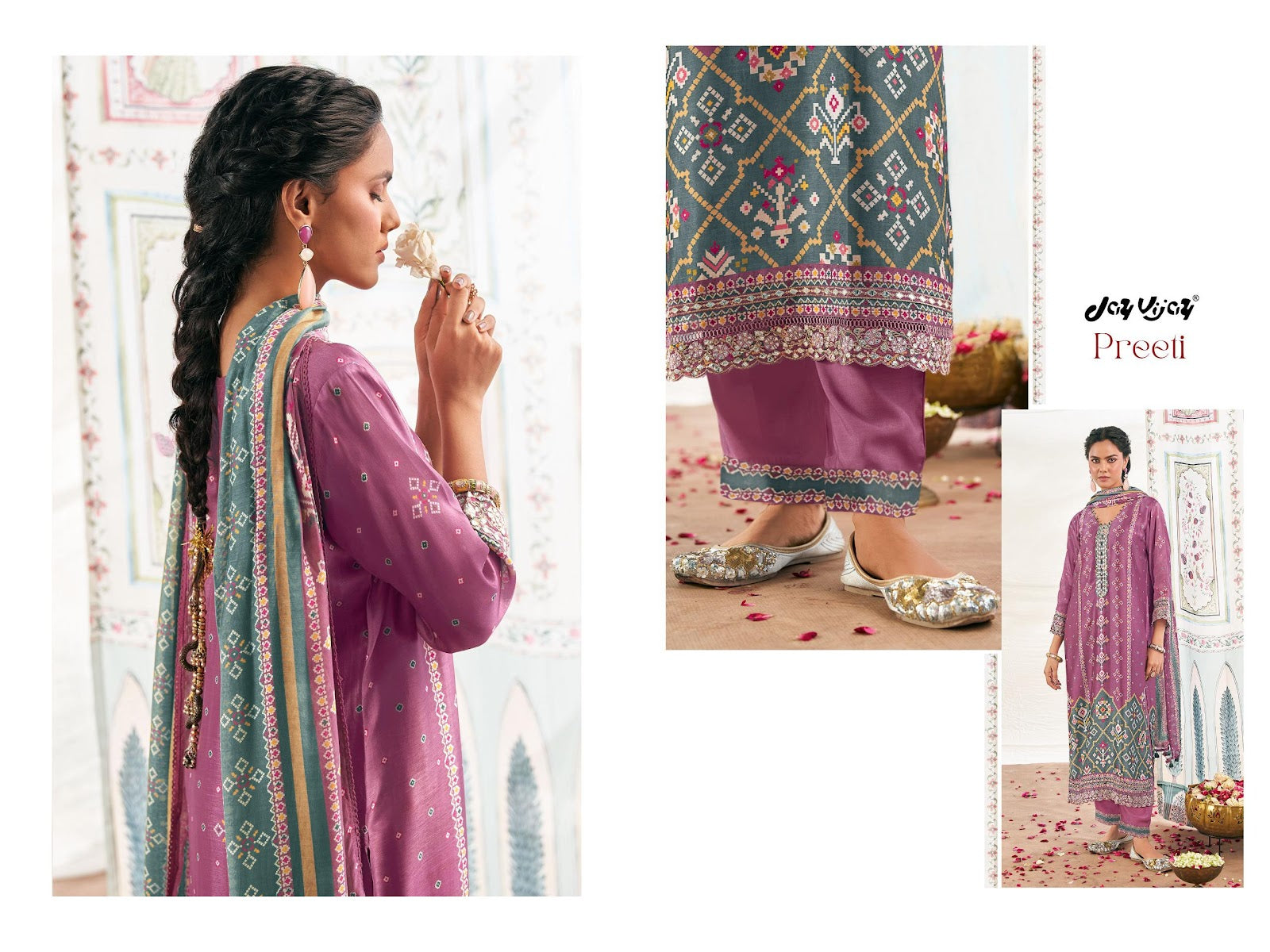 Preeti Jay Vijay Pure Bemberg Pant Style Suits Wholesale