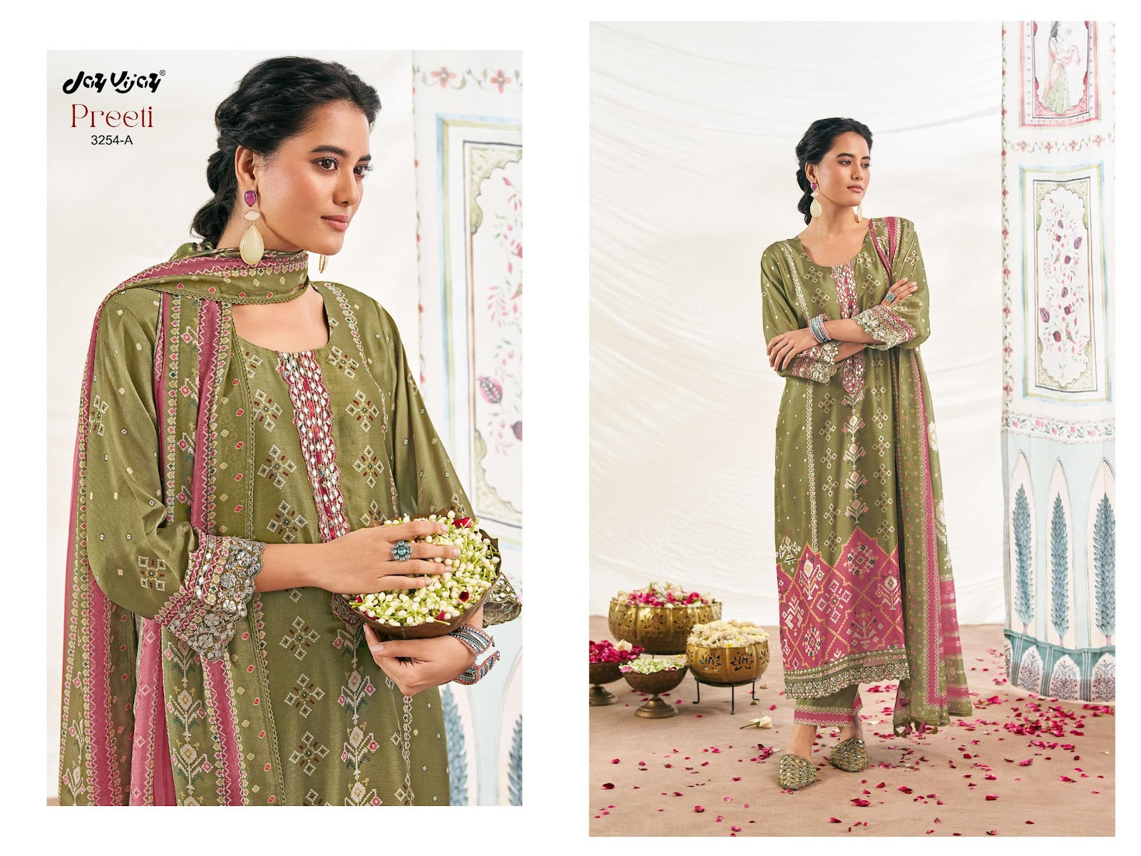 Preeti Jay Vijay Pure Bemberg Pant Style Suits Wholesale