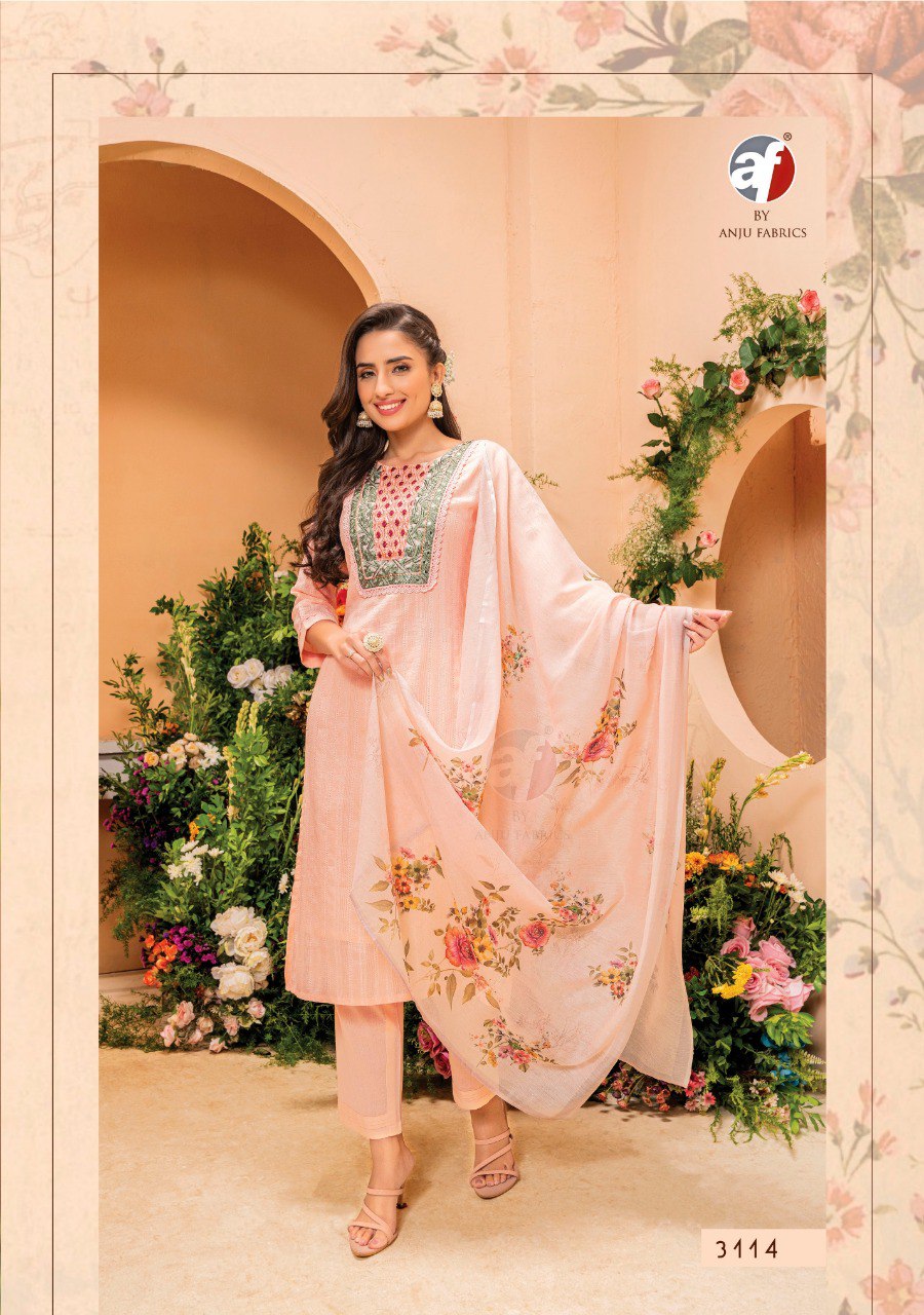 Preety Petals Af Viscose Cotton Readymade Pant Style Suits
