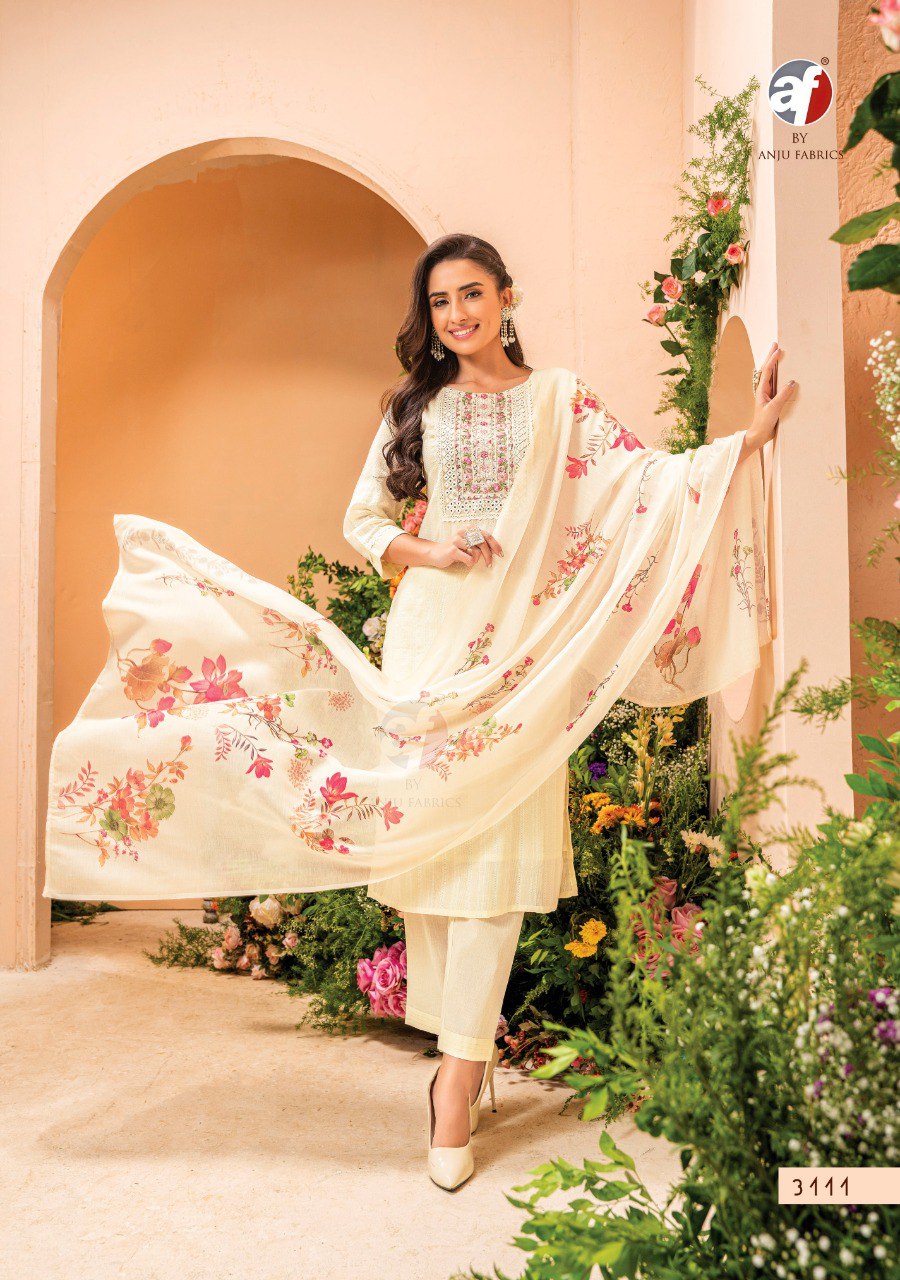 Preety Petals Af Viscose Cotton Readymade Pant Style Suits