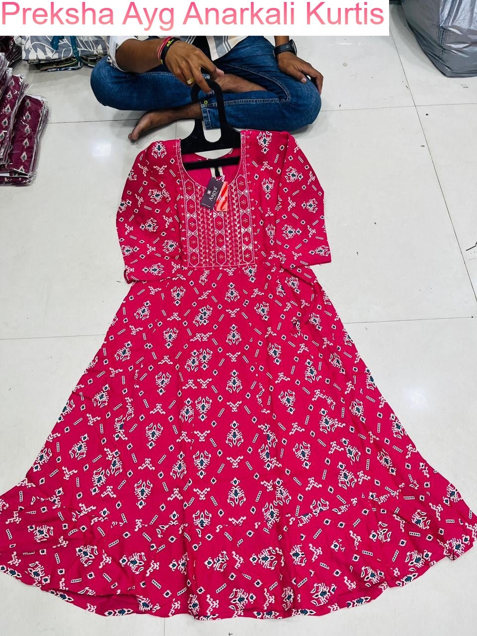 Preksha Ayg Rayon Anarkali Kurtis Manufacturer India