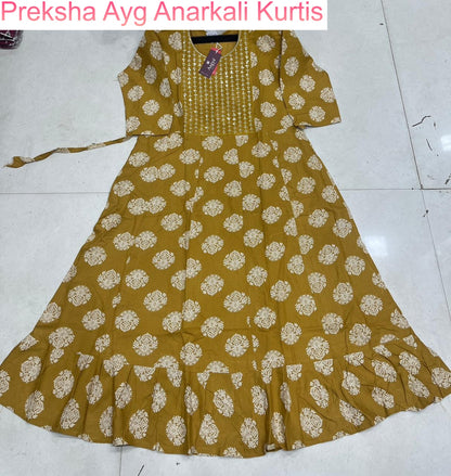 Preksha Ayg Rayon Anarkali Kurtis Manufacturer India
