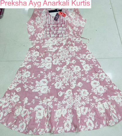 Preksha Ayg Rayon Anarkali Kurtis Manufacturer India