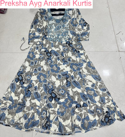 Preksha Ayg Rayon Anarkali Kurtis Manufacturer India