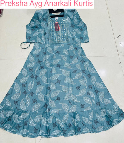 Preksha Ayg Rayon Anarkali Kurtis Manufacturer India