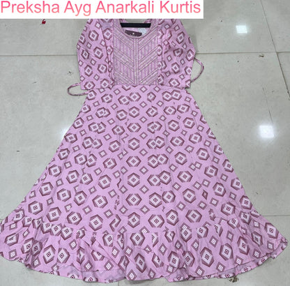 Preksha Ayg Rayon Anarkali Kurtis Manufacturer India