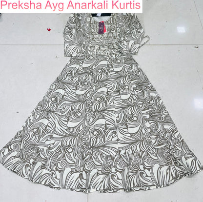 Preksha Ayg Rayon Anarkali Kurtis Manufacturer India