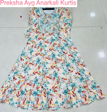 Preksha Ayg Rayon Anarkali Kurtis Manufacturer India
