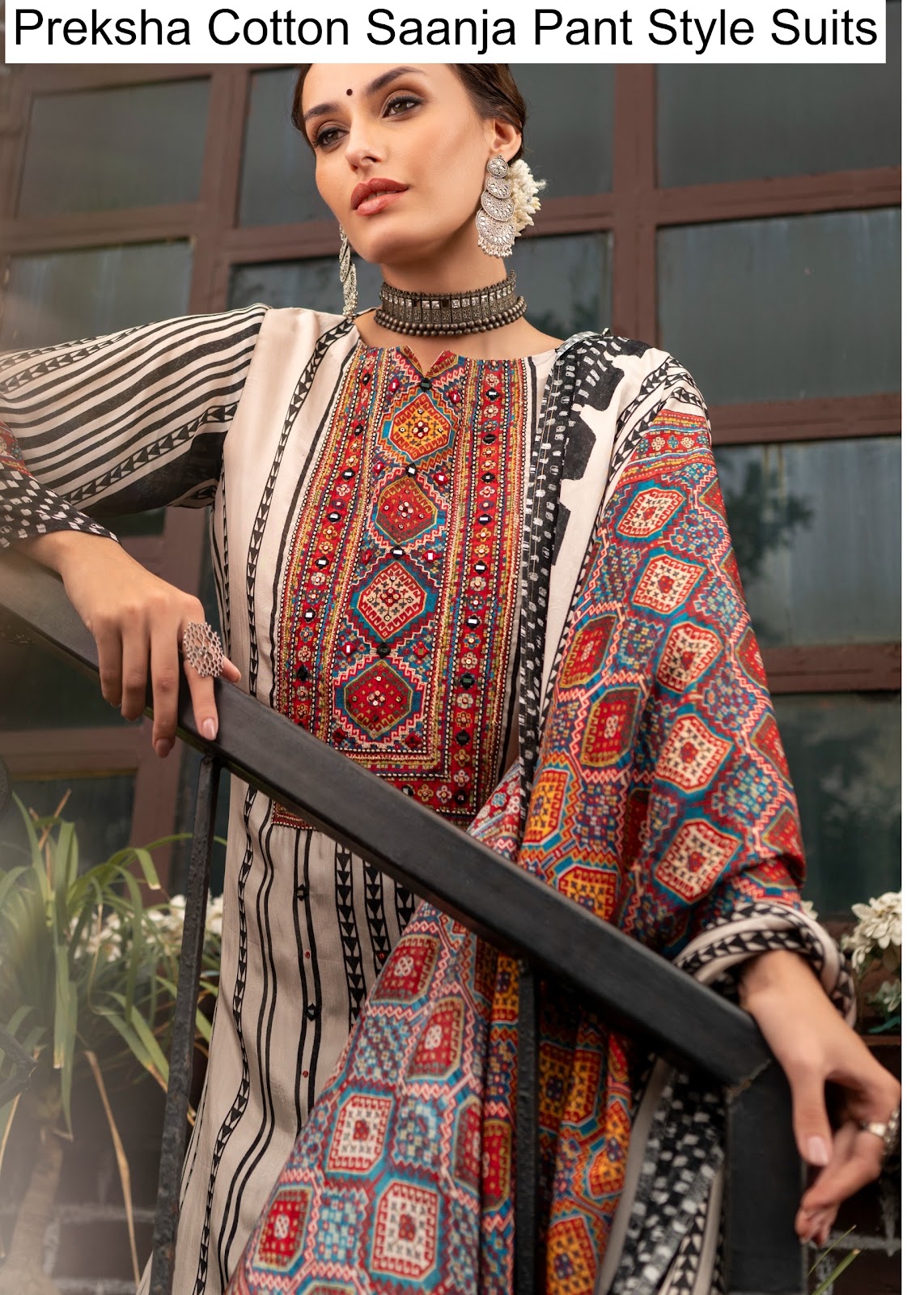 Preksha Cotton Saanja Pant Style Suits Wholesaler