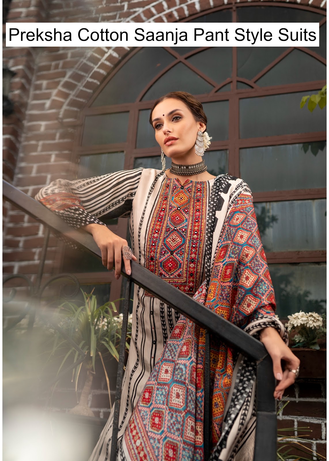 Preksha Cotton Saanja Pant Style Suits Wholesaler