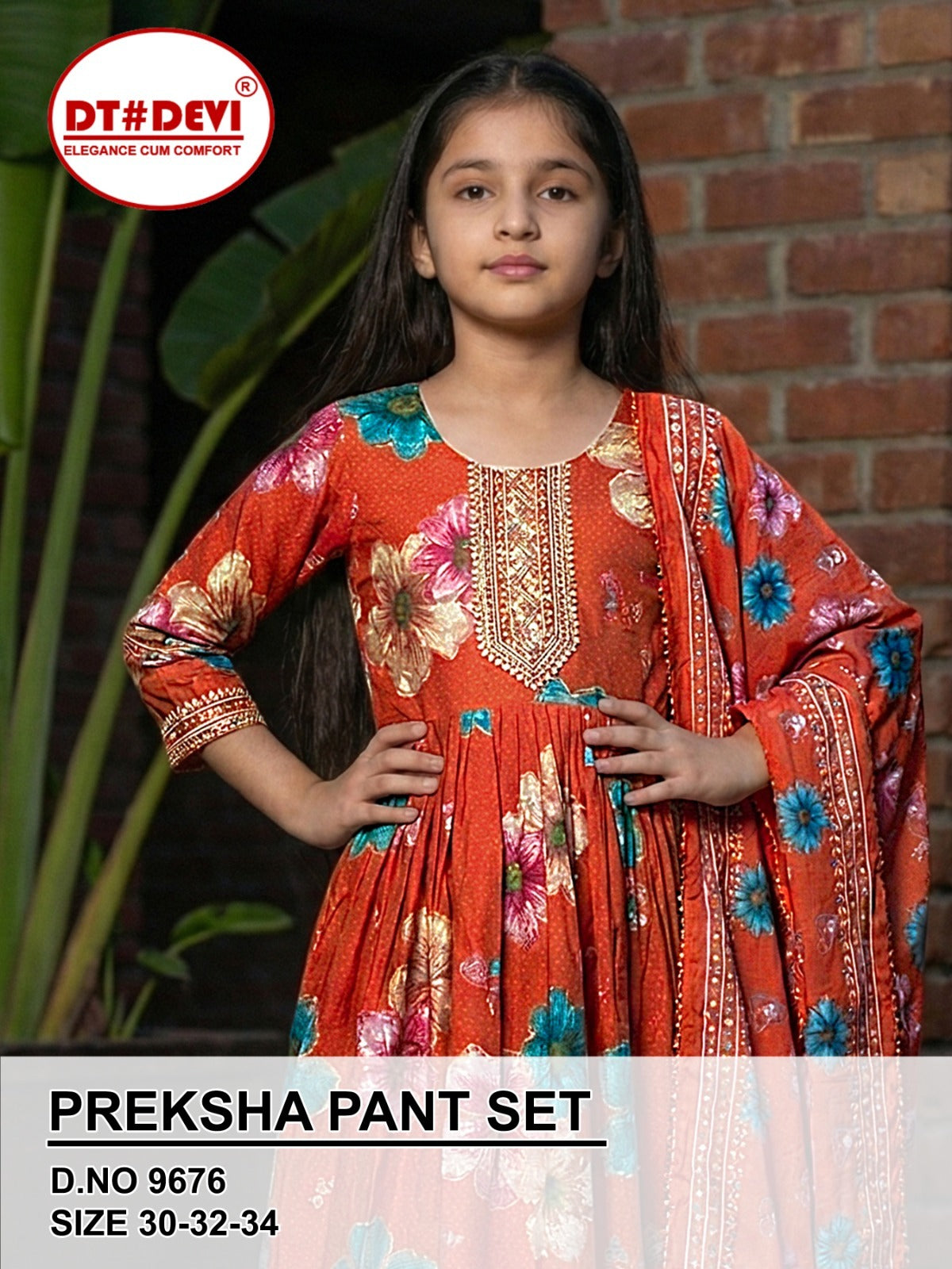 Preksha Dn 9676 Dt Devi Berlin Girls Readymade Pant Suits Supplier India