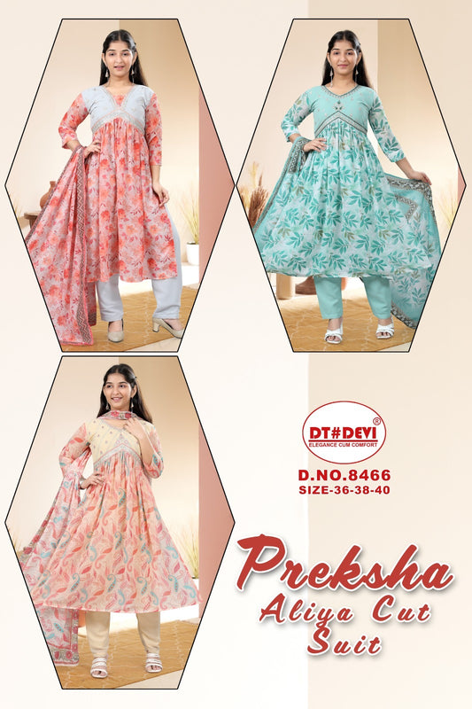Preksha 8466 Dt Devi Georgette Girls Readymade Pant Suits