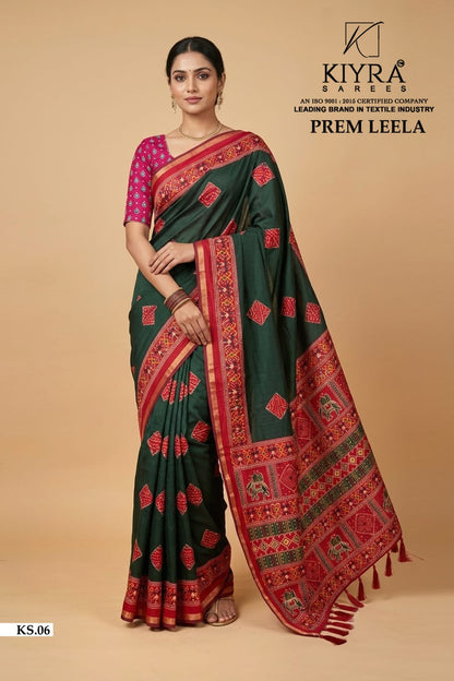 Prem Leela Kiyra Chanderi Silk Sarees Wholesaler Ahmedabad