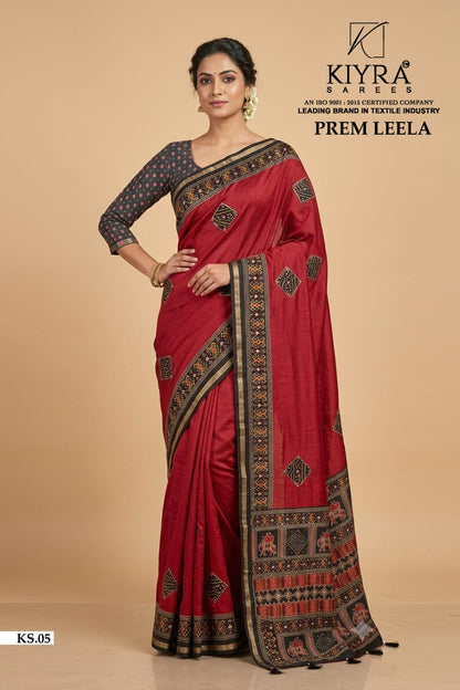 Prem Leela Kiyra Chanderi Silk Sarees Wholesaler Ahmedabad