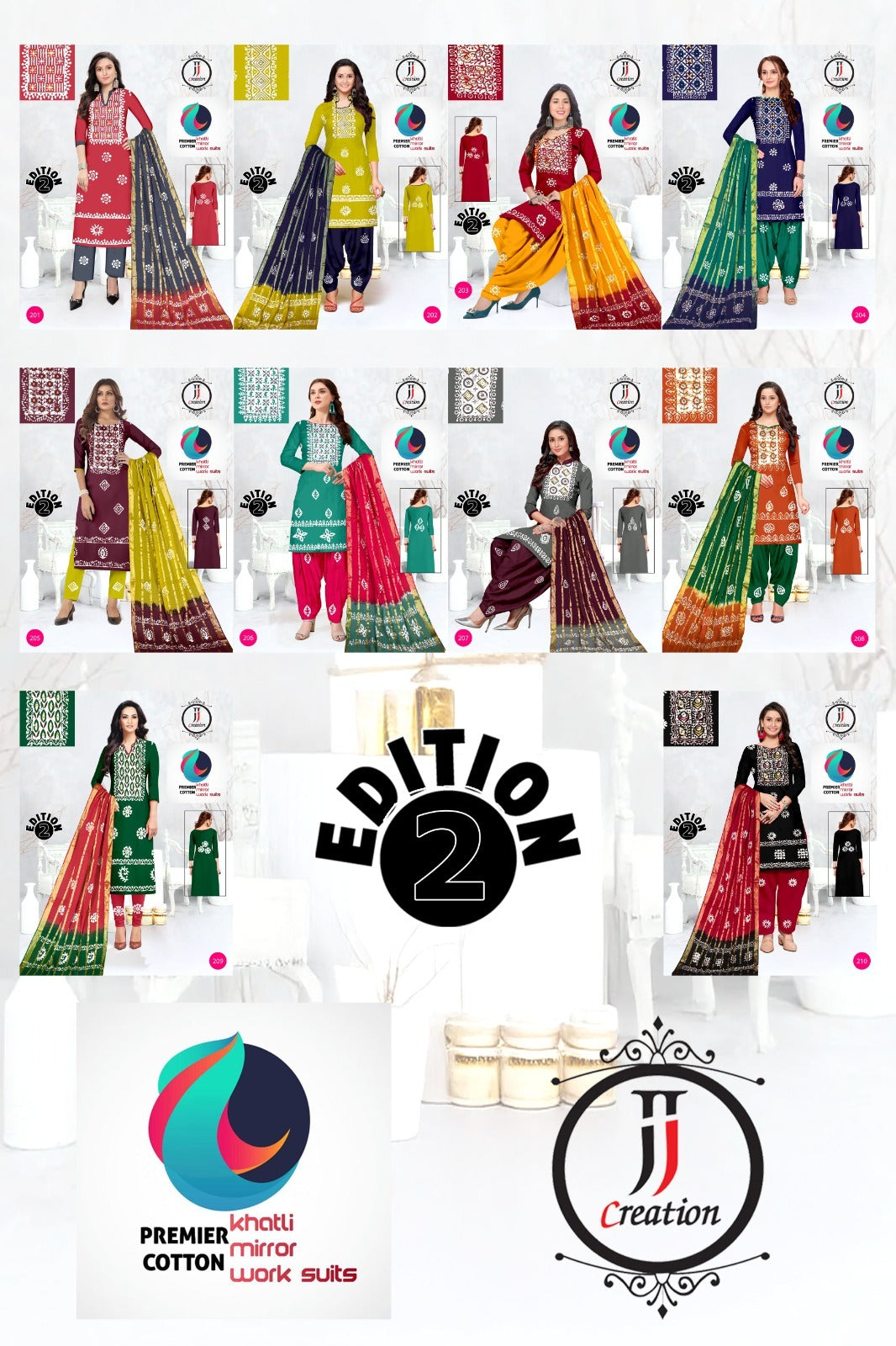Premier Edition 2 Jj Cambric Cotton Dress Material Exporter India