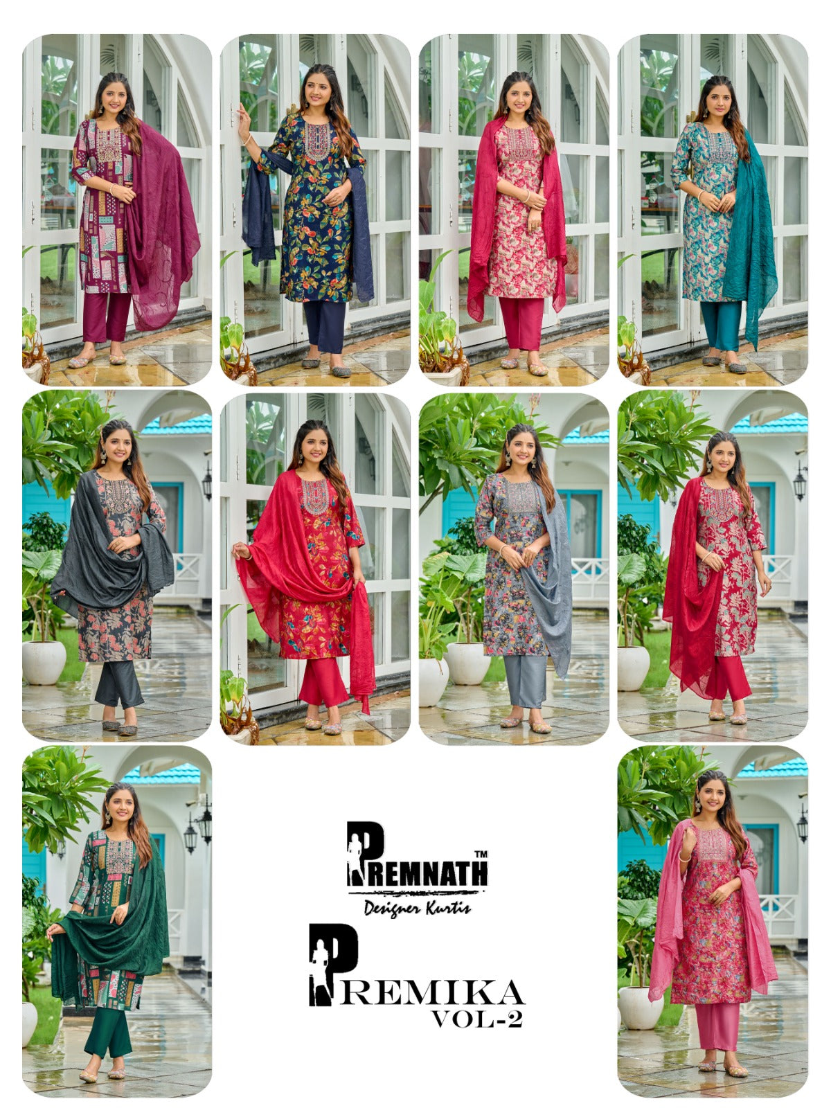 Premika Vol 2 Premnath Modal Chanderi Readymade Pant Style Suits Wholesale Rate