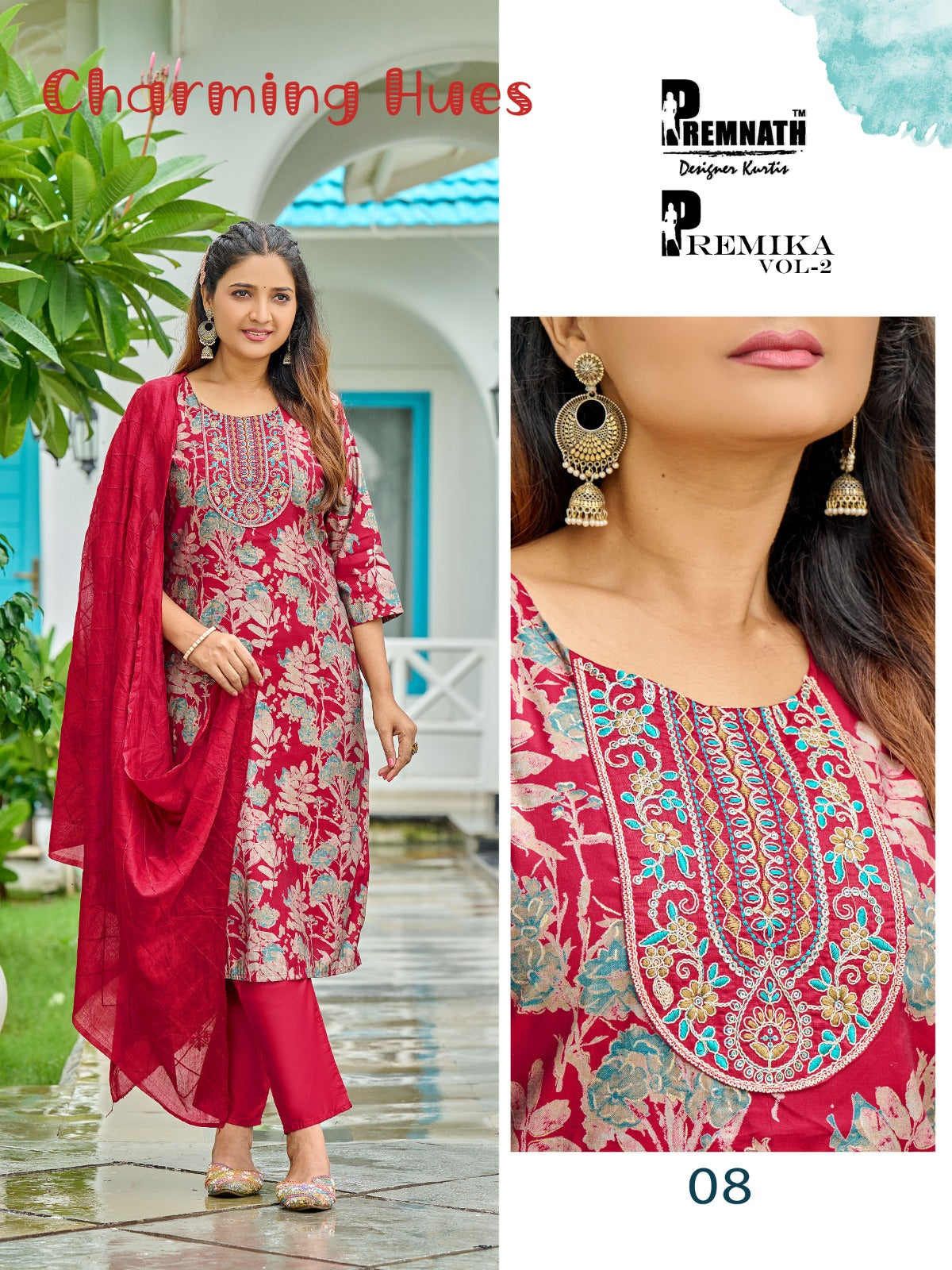 Premika Vol 2 Premnath Modal Chanderi Readymade Pant Style Suits Wholesale Rate