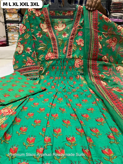 Premium Stscc Premium Cotton Readymade Anarkali Suits Manufacturer Gujarat
