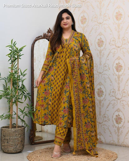 Premium Stscc Premium Cotton Readymade Anarkali Suits Manufacturer Gujarat