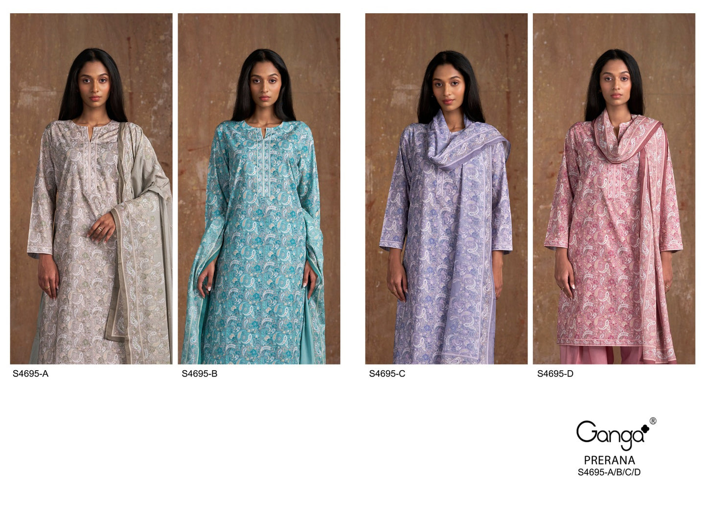 Prerana 4695 Ganga Cotton Pant Style Suits Supplier Gujarat