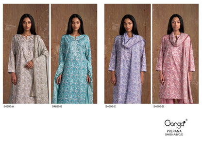 Prerana 4695 Ganga Cotton Pant Style Suits Supplier Gujarat